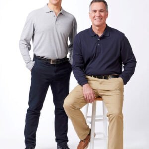 Solid Color Polo Shirt- Long Sleeve