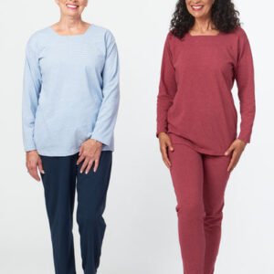 Solid Color Square Neck Outfit- Long Sleeve