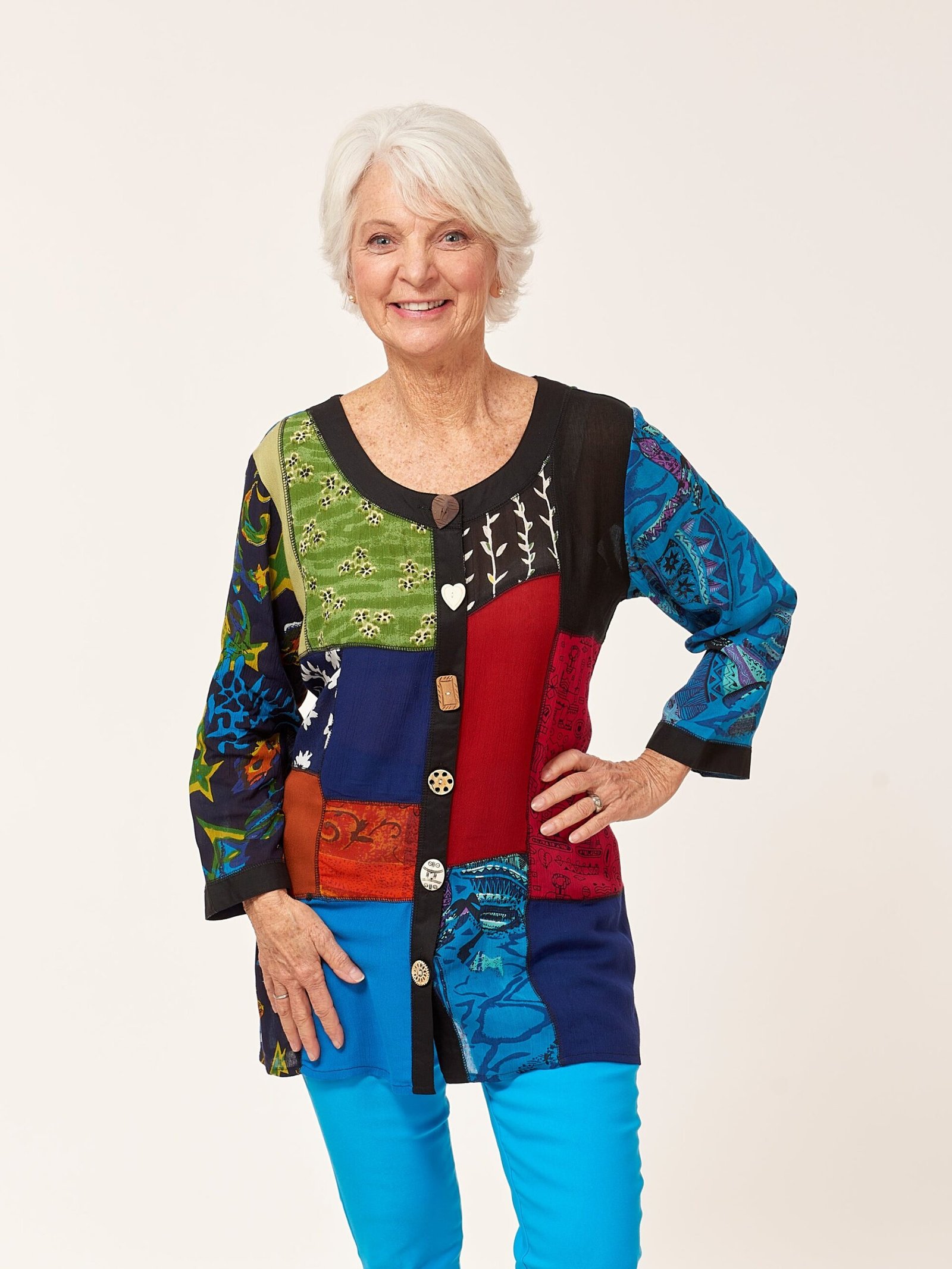 Patchwork Button Top