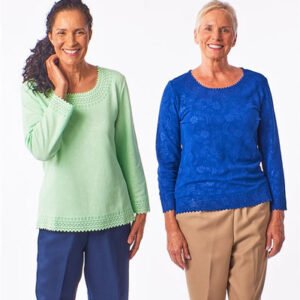 Long Sleeve Solid Laser Tops