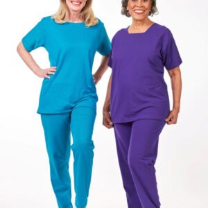 Solid Color Square Neck Outfit- Short Sleeve