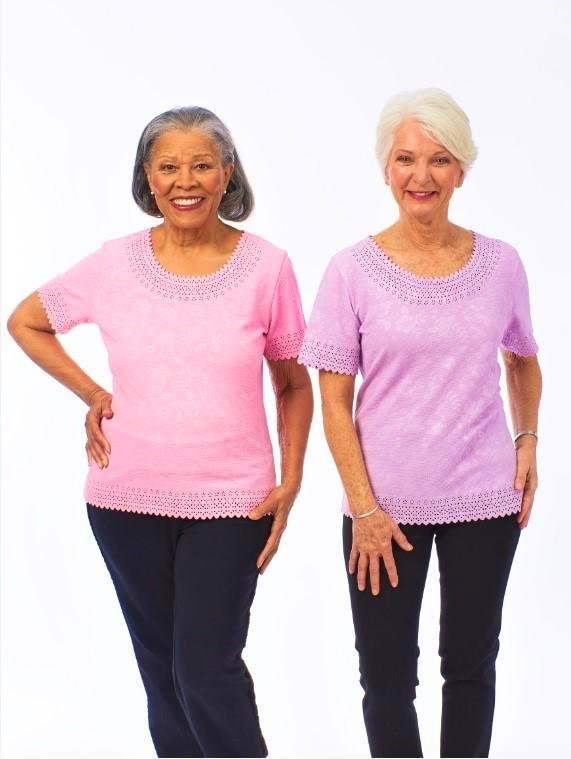 Short Sleeve Laser Cut Tops