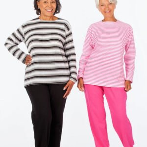 Striped Square Neck Outfit- Long Sleeve