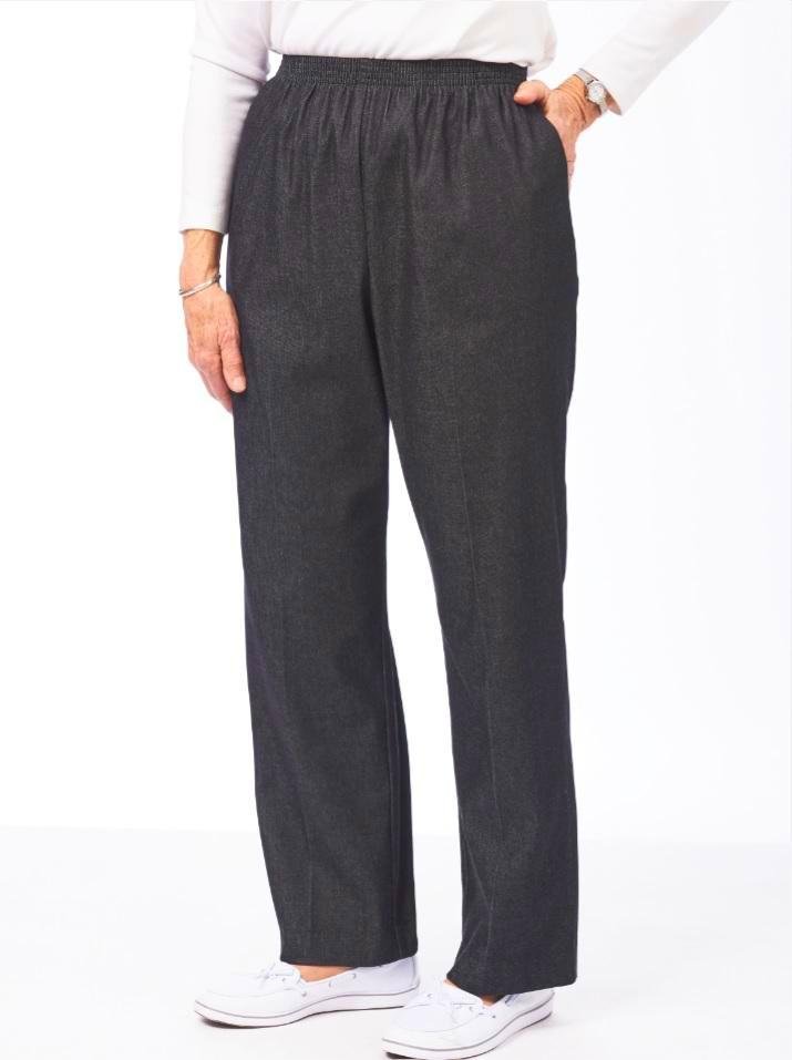 Elastic Waist Jeans (Black) - By Alfred Dunner!