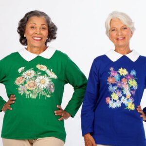 Back-Snap Long Sleeve Screen Printed Tee