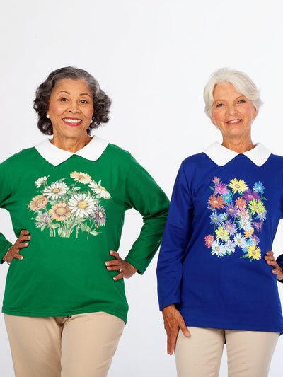 Back-Snap Long Sleeve Screen Printed Tee