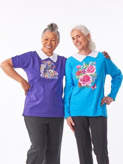 Back-Snap Long Sleeve Screen Printed Tee - Image 2