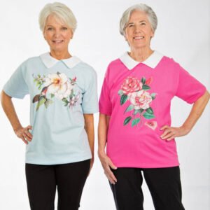 Back-Snap Short Sleeve Screen Printed Tee