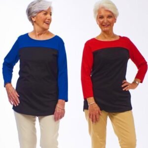 3/4 Sleeve Colorblock Tops