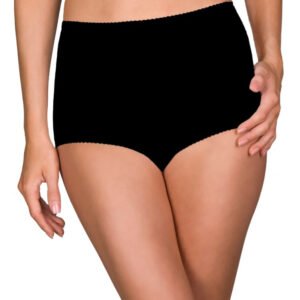 Silky Panties with Cotton Panel- Black